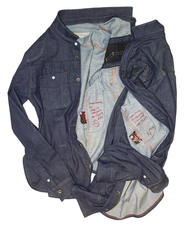 Men's raw denim shirt Men's raw denim shirt