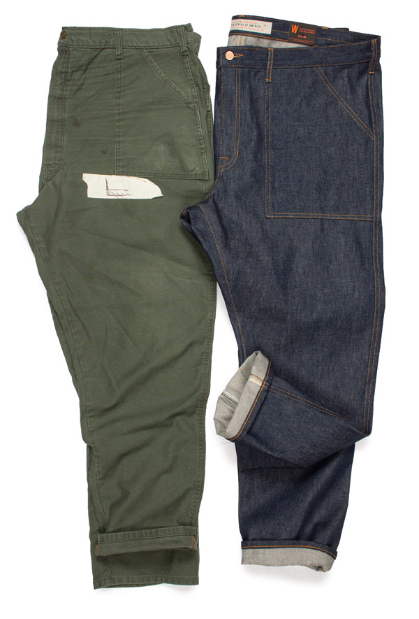 Shop custom made tapered patch pocket selvedge work jeans Shop custom made tapered patch pocket selvedge work jeans