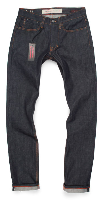 Grand St. men&rsquo;s slim fit raw denim jeans made in USA